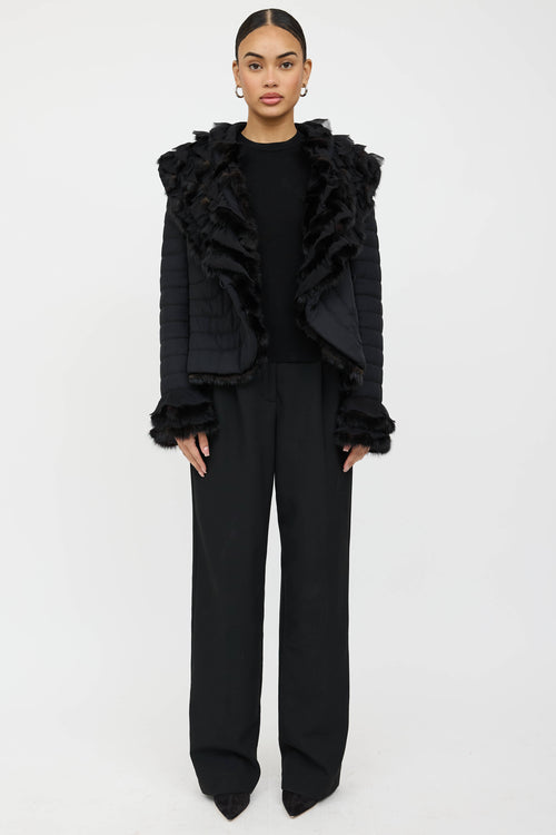 VSP Archive Silk Fur Trim Ruffled Jacket