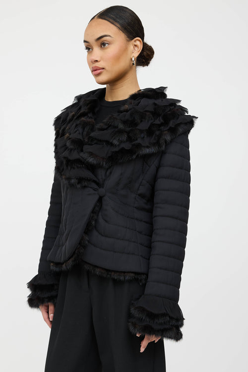 VSP Archive Silk Fur Trim Ruffled Jacket