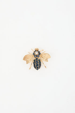 Fine Jewelry 14k Gold & Sapphire Brooch
