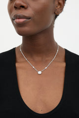 Fine Jewelry 18k White Gold & Diamond Necklace