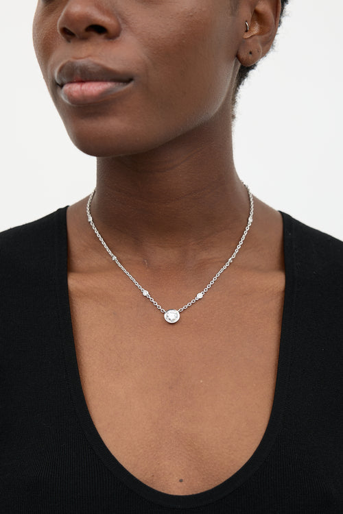 Fine Jewelry 18k White Gold & Diamond Necklace