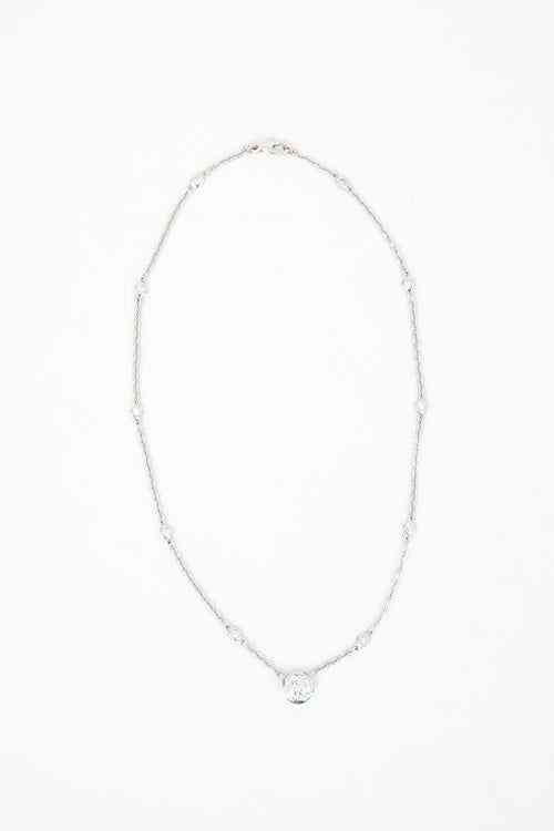 Fine Jewelry 18k White Gold & Diamond Necklace