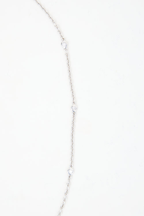 Fine Jewelry 18k White Gold & Diamond Necklace