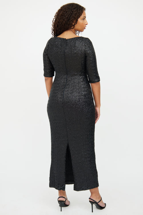 VSP Archive Black Sequin Ruched Dress