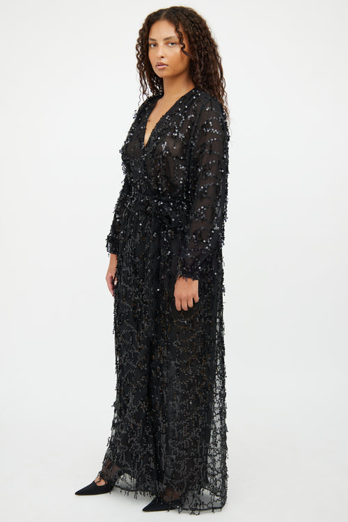 VSP Archive Black Sequin Maxi Dress