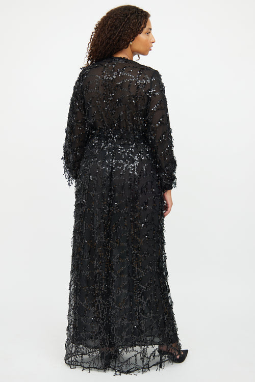 VSP Archive Black Sequin Maxi Dress