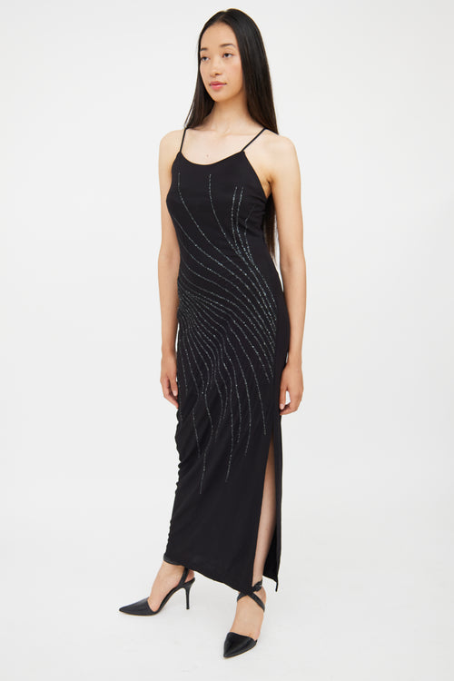 VSP Archive Black Beaded Sparkle Sleeveless Dress