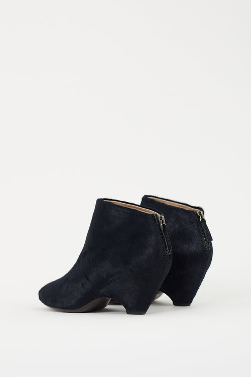 VSP Archive Navy Textured Hair Ankle Boot