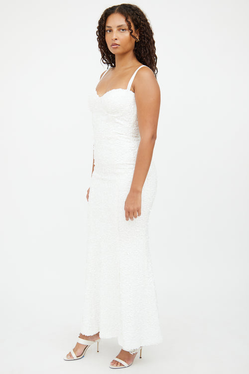 VSP Archive White Ruby Sequin Gown