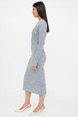 Victoria Beckham White & Blue Woven Co-Ord Set