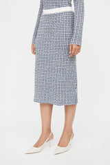 Victoria Beckham White & Blue Woven Co-Ord Set