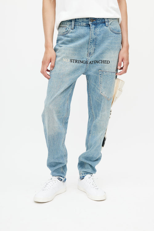 Val Kristopher Blue No Strings Attached Cargo Jeans