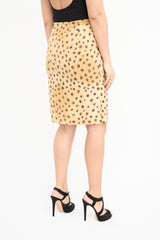 Valentino 1980s Beige & Brown Printed Skirt