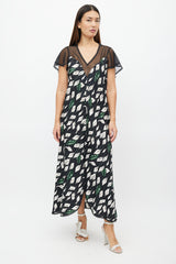 Valentino 1990s Black & Multi Floral Dress