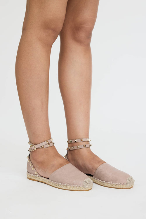 Valentino Rockstud Espadrille Flat
