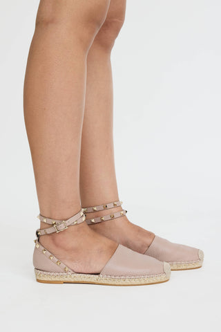 Valentino Rockstud Espadrille Flat