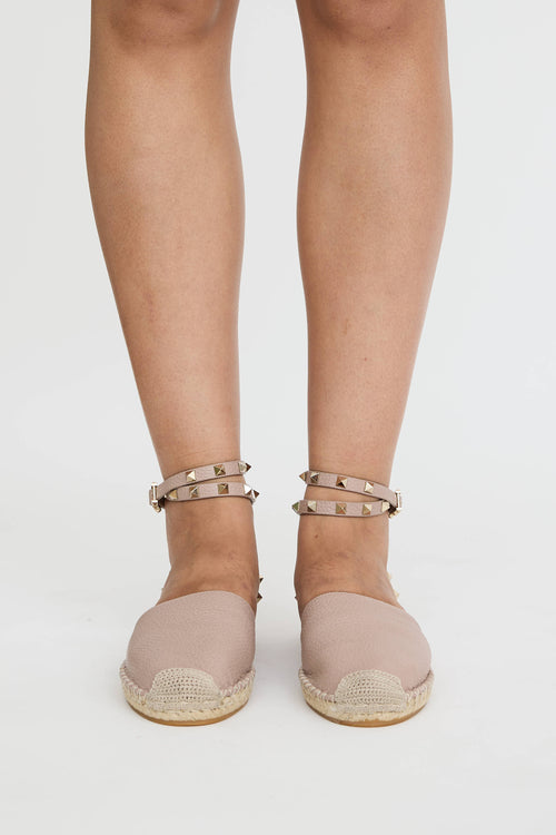 Valentino Rockstud Espadrille Flat