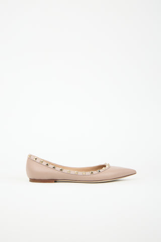 Valentino Leather Rockstud Ballet Flat