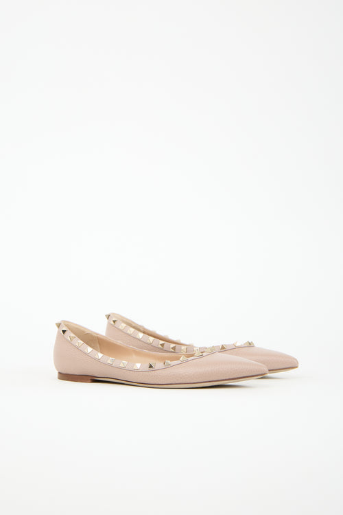 Valentino Leather Rockstud Ballet Flat
