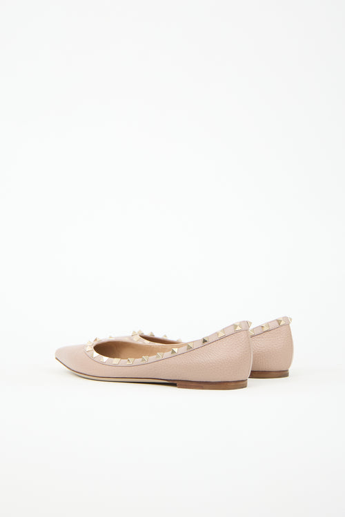 Valentino Leather Rockstud Ballet Flat
