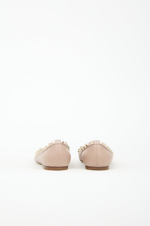 Valentino Leather Rockstud Ballet Flat