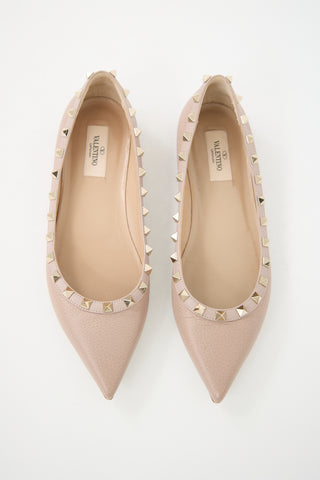 Valentino Leather Rockstud Ballet Flat