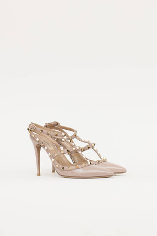 Valentino Patent Rockstud Cage Pump
