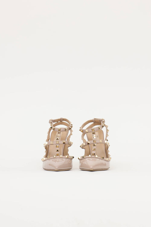 Valentino Patent Rockstud Cage Pump