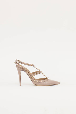 Valentino Patent Rockstud Cage Pump