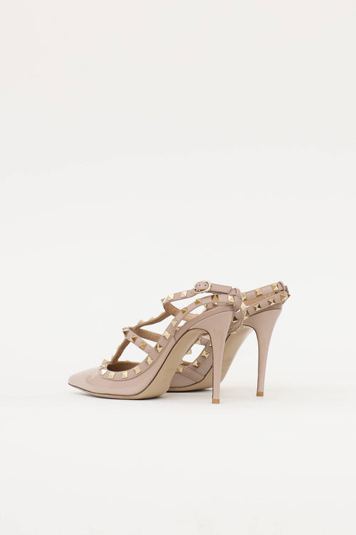 Valentino Patent Rockstud Cage Pump