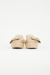 Valentino Beige Patent Espadrille Bow Sandal