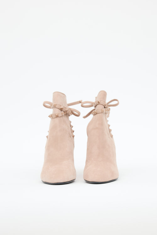 Valentino Suede Rock Stud Ankle Boot