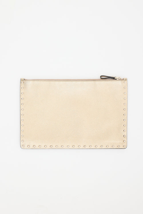 Valentino Metallic Leather Rockstud Pouch