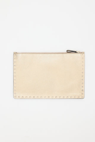 Valentino Metallic Leather Rockstud Pouch