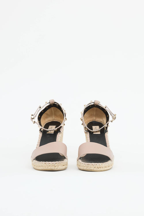 Valentino Rockstud Wedge Espadrille