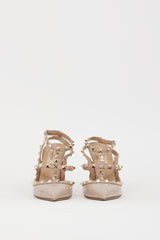 Valentino Beige Patent Rockstud Caged Heel