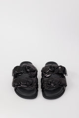 Valentino Atelier 03 Black Leather Rose Edition Sandal