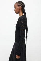 Valentino Black Open Knit Sweater