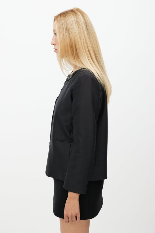 Valentino Black Embellished Neck Jacket