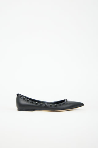 Valentino Leather Rockstud Ballet Flat