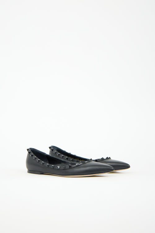 Valentino Leather Rockstud Ballet Flat