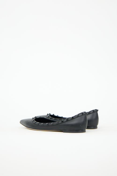 Valentino Leather Rockstud Ballet Flat