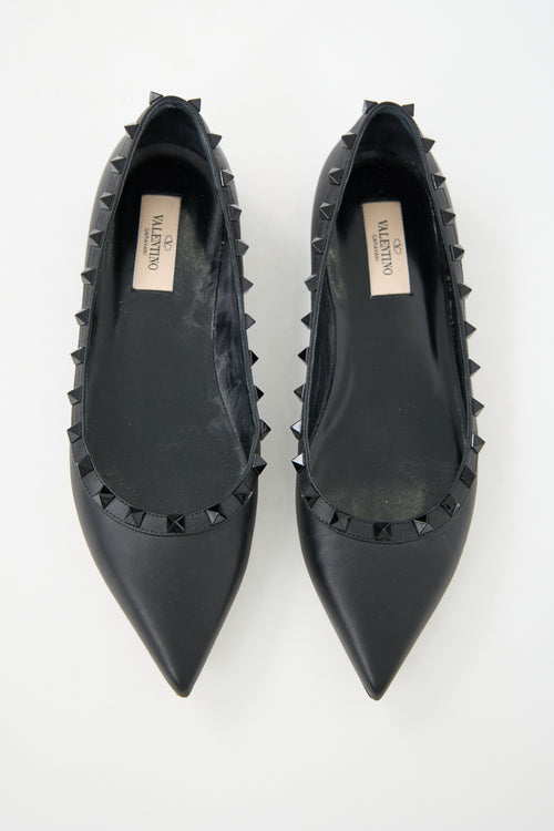 Valentino Leather Rockstud Ballet Flat