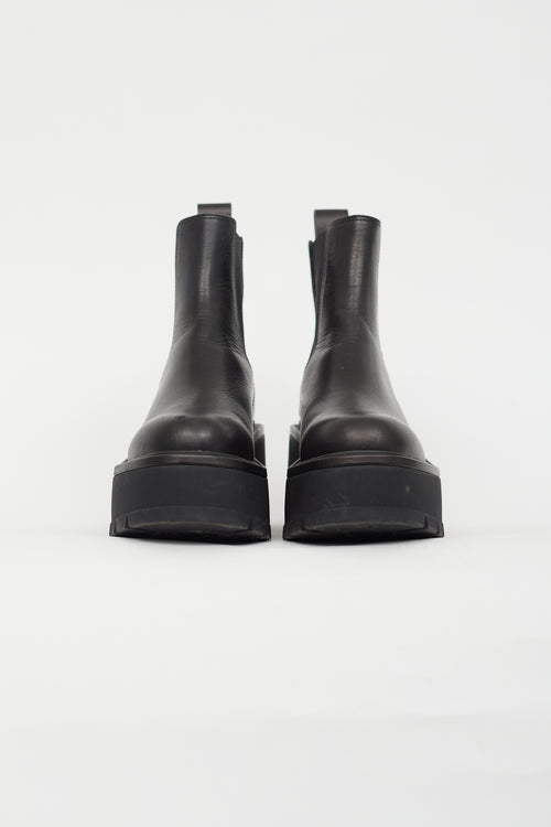 Valentino Black Garavani Leather Chelsea Boot