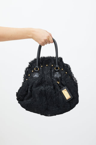 Valentino Black & Gold Lace Bag