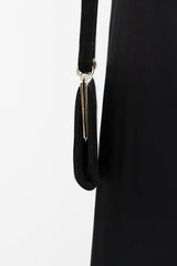 Valentino Black & Gold Suede Knotted Bag