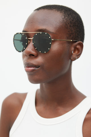 Valentino Black & Gold VA2013 Jewel Sunglasses