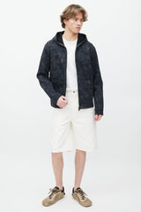 Valentino Black & Grey Butterfly Print Zip Up Hoodie