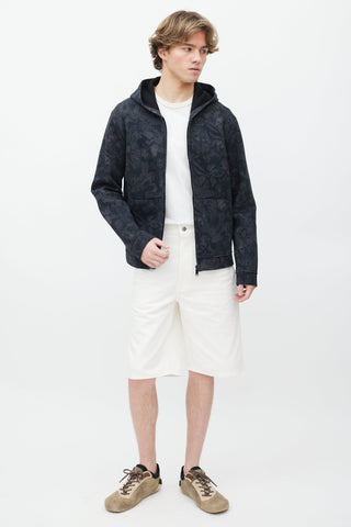 Valentino Black & Grey Butterfly Print Zip Up Hoodie