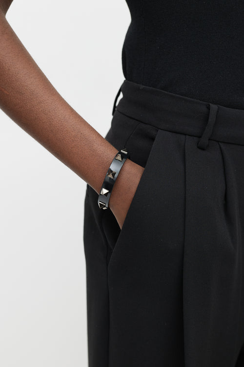 Valentino Black & Gunmetal Rockstud Bracelet